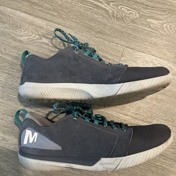 Merrell Mens 9.5 Roust Frenzy Gray Suede Casual Sneakers - Picture 2 of 7